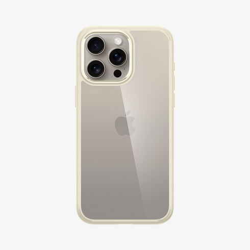 ACS07209 - iPhone 15 Series Ultra Hybrid Case in Natural Titanium showing the back